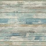 Hode Klebefolie Holzoptik Möbelfolie Holz Blaugrün 30x300cm Tapete Selbstklebende Folie für Möbel Wand Schublade Küchenrückwand Badmöbel DIY Wasserdicht