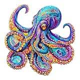 Jigfoxy Holzpuzzle Erwachsene, Octopus Holz Puzzle Erwachsen, Wooden Puzzle, Einzigartiges Lernspielzeug in Tierform für Freunde der Familie L-34 * 33.7cm-265pcs