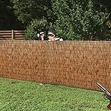 Sichtschutzzaun aus Bambus, für Garten, Sonnenschutz, Pool, Zaun, 1,5 m hoch x 5 m lang, natürlicher Bambus-Sichtschutz für Privatsphäre im Freien, 90 x 100 cm, einfarbig