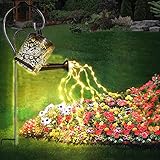 Solar Gießkanne mit Lichterkette Gartendeko für draußen,LED wasserdichte Solar String Lichter draußen, Metall Vintage Märchen Lichter, Solar Laterne für draußen für Rasen Yard Pfad (mit Schäferhaken)