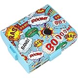 com-four® Brotdose im Comic-Design für unterwegs - Lunchbox mit Trennwänden - Frühstücksbox 19,5 x 17,5 x 6,5 cm (01 Stück - Comic)