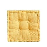 2er Set Stuhlkissen, Sitzkissen 40 * 40cm für Indoor und Outdoor,Dicke Bodenkissen, Stuhl Sitzpolster Passt für Haus, Garten, Büro und Autositze Sitzerhöhung (Gelb)