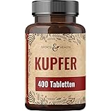 Kupfer Tabletten - 400 Tabletten - Kupfer 2mg Pro Tagesdosierung - Vegan - Kupfer Aus 3 Verbindungen - Kupferbisglycinat Kupfercitrat Kupfergluconat