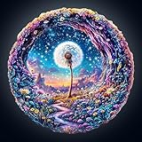 Holzpuzzle Erwachsene, Löwenzahngarten Holzpuzzle, Unregelmäßige Einzigartige Form Puzzleteile, Geschenkverpackung, Geburtstagsgeschenk für Erwachsene und Kinder(L-34 * 34cm-285 Stück)