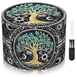 LHOEST Grinder Große Crusher, 63 mm Gewürzmühle mit Scraper und Plastikbürste, Grinder 4 Schichten Baum-Design, Pollen Grinder Metall 4-teiliges Set für Spice Gewürze