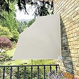 Mengtu Faltbarer Balkonfächer Balkonfächer klappbar mit Wandhalterung Balkonsichtschutz Balkonmarkise Balkon Windschutz Sichtschutz Seitenmarkise Creme 140×140 cm Garten Möbel