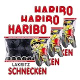 Haribo Lakritz Schnecken, 3er Pack, Lakrtitzschnecken, Süßigkeit, Nascherei, Im Beutel, Tüte