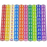 LETTERASHQP 100 Stück Bunte Würfel Dice 12mm Würfelset Transparent Spielwürfel Kleine Würfel Bunt Würfel Set Mini Würfel Bunt Würfelspiele Tischspiele