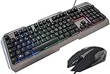 MYKA KM-G1 Tastatur- und Maus-Set aus Metall RGB Aluminium mit Hintergrundbeleuchtung Maus 3200DPI 6D Aluminium 7 Farben