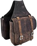 EQUIGEAR Western-Leder-Satteltasche für Pferde | Reitvergnügen Wanderritt geeignet für Reiten und Fassrennen | Satteltasche mit verstellbarem Riemen GRÖSSE: 10'X10'X3' SA-20