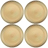 com-four® 4x Platzteller in eleganter Optik - wiederverwendbare Unterteller als Tischdekoration - Dekoteller für Hochzeit, Familienfeier oder Weihnachten - Ø 33 cm
