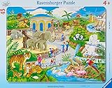 Ravensburger 6661 (-) Kinderpuzzle-06661 Besuch im Zoo-Rahmenpuzzle für Kinder ab 4 Jahren, mit 45 Teilen, Teal/Turquoise Green