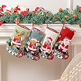 ZHSIHAI Weihnachtsstrumpf Set 4PCS Nikolausstrumpf Set Nikolausstiefel Socken Weihnachtsstrumpf Geschenktüte Weihnachtsbaum Socken Nikolaussocken Für Weihnachtsfeier Dekorieren(A)