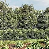 qohoio Maschendrahtzaun mit Bodenflansch Gitterzaun Gartenzaun Metall Zaunelemente Maschendrahtzaun Pfosten Anthrazit 2x10 m