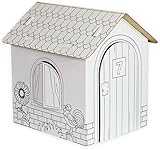 Landhaus Spielhaus aus Karton Puppenhaus aus Pappe Bastelkarton zum Bemalen mittelgroß