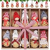 Zeawavsl Weihnachtswichtel-Anhänger, Weihnachtsanhänger, Weihnachtszwerg – Set mit 10 Christbaumschmuck-Anhängern – festlicher Weihnachtsbaumschmuck – tolle Geschenkidee für Weihnachten