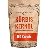 Kürbiskernöl Kapseln - 350 Softgel Kapseln - 2000mg pro Tagesdosierung - Mit Vitamin E - Hochdosiert - Kürbis, Pumpkin Seed Oil