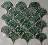 11 Fish Scale grün Keramik Mosaik Fliesen Küche Duett Badezimmer Tapete Hintergrund Wand Fliesen Fan Dusche Porzellan Innen