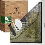 MÜCKENMEISTER® Fliegengitter Fenster (130x150cm, schwarz) aus Glasfaser - Fliegengitter zuschneidbar - Insektenschutz Fenster mit Klebestreifen - Fliegennetz Fenster - Mückennetz Fenster