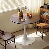 Runder Esstisch, Esszimmermöbel mit Tulpenbasis, Freizeittisch für Zuhause, Esszimmer, Café, Säulentisch für kleine Räume, G, 70 cm