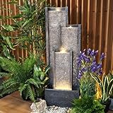 Wacredo Premium Wasserspiel Komplettset - moderner Zimmerbrunnen, Indoorbrunnen, Gartenbrunnen, Springbrunnen Verschiedene Designs inkl. Pumpe & LED Beleuchtung (Venezuela)