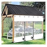 JUCCJUXIN Wasserdicht Transparent Plane mit ösen，Abdeckplane mit ösen Faltbar，transparente Plane mit reißverschluss，durchsichtige Plane mit ösen，Durchsichtige Regenfestplanen(H1xW5.5m/H3.2xW18ft)