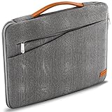 deleyCON 16' - 17,3' Zoll Notebook Tasche Hülle Schutzhülle für Netbook Laptop (40,64cm - 43,94cm) Laptoptasche aus robustem Nylon 2 Zubehörfächer verstärkte Polsterwände - Grau