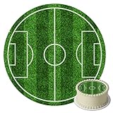 J&M DECO Tortenaufleger Fußballfeld – essbare Tortendeko Ø 20 cm – Sport-Motiv für Jungen Geburtstag – Fußball Kuchen Dekoration aus Zuckerpapier – Made in EU
