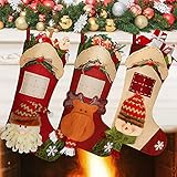 Viosmut 3er Set Nikolausstiefel zum Befüllen, Groß Weihnachtsstrumpf Nikolausstrumpf Gefüllt Set, Christmas Stocking Personalized Weihnachtssocken Hängende Strümpfe Kamin Weihnachtsbaum Weihnachtsdeko