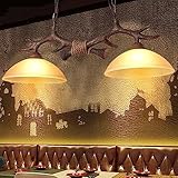 Vintage Geweih Harz Lampe ländlicher Geweih Kronleuchter Retro Stil Bar Cafeteria Schlafzimmer Kronleuchter LYNNISTOY