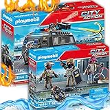 PLAYMOBIL 71144 SWAT-Geländefahrzeug 71146 SWAT-Figurenset – Actionreiches Polizei-Team für spannende Einsätze, mit robustem Einsatzwagen, SWAT-Spezialfiguren und realistischem Zubehör