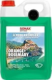 SONAX ScheibenReiniger gebrauchsfertig Orange+Rosemary (5 Liter) gebrauchsfertiger Sommer ScheibenReiniger mit frischem Orangenduft und einem Hauch Rosmarin | Art-No. 01615000
