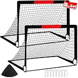 CATCHLUCK Fußballtor Kinder, Tore Fußball Kinder Pop Up 2er Set Fussballtore für Kinder Garten Outdoor Fussballtor mit Tragetasche