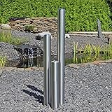 CLGarden B-Ware Säulen aus Edelstahl 3 Brunnensäule gebürstet 100cm 75cm 50cm für Springbrunnen Säulenbrunnen außen Wasserspiel