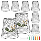 eROOSY 10 Stück Gartenglocke für Pflanzen, Metall Gartenglocke, Pflanzenschutz Hühnerdraht, Metall Pflanzenschutzabdeckung für Pflanzen mit Boden Spike und Etikett (Schwarz)