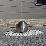 CLGarden 30cm Kugel Springbrunnen aus Edelstahl ESB3 gebürstet mit Edelstahlkugel Zierbrunnen für Garten