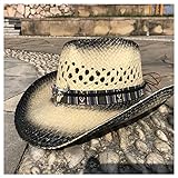 BDDIE 2023 Damen Herren Sommer Cowboy Western Cowgirl Fedora Hut Hohl Quaste Strand Sombrero Hombre Leibwächter Sonnenhüte (Color : 3, Größe : 56-58cm)