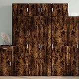 Bladez Hochschrank Räuchereiche 70x42,5x225 cm aus Holzwerkstoff - Schlafzimmer Kommode mit großer Stauraum Lösung für Kleiderschrank Organisation