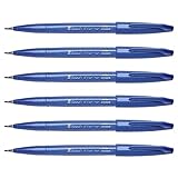Pentel SES15 Brush Sign Pen Fasermaler flexibler Faserspitze, Neonfarben, 6 Stück