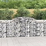 8er Set Gabione Gabione 300x50x100/120 cm Bogen-Design Eisen verzinkt