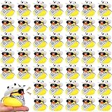 48 Set Cowboy Gummiente Mini Gelbe Enten Bad Party Spielzeug Winzige Enten Badewanne Spielzeug mit Cowboyhut Paisley Bandanas Sonnenbrille für Sommer Babyparty Geburtstag Schwimmparty (Kuhstil)