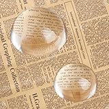 NBEADS 2 Stück 2 Stile Kuppellupe Briefbeschwerer, Kristallkuppel lupe Hemisphärische Dome Glas Vergrößerungs Halbkugellinse Für Home Office Display Dekorationen Lesehilfe, 57x26mm / 77x36mm