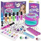 LemonDream Nagelstudio Kinder Mädchen,Geschenke für Mädchen 6-12 Jahre Kinder Nagellack Mädchen Geschenke,Mädchen Spielzeug mit Armbänder Selber Machen Kinder Kindernagellack Kinderschminke