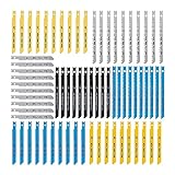 Asyduey 70-Teiliges Stichsägeblatt-Set mit 6–32 TPI zum Schneiden Von, Kunststoff und Metall, für die Meisten U-Stichsägen