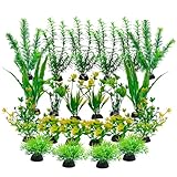 YFLeomry 20 Stück Aquarium Pflanzen Künstlich,Wasserpflanzen Künstlich,Plastikpflanzen Teichpflanzen Künstlich,Künstliche Wasserpflanzen für Fischbecken und Schildkrötenaquarien