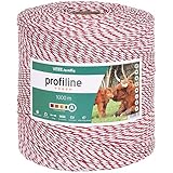 VOSS.farming Weidezaunlitze Profiline 1000m, 1x0,25 Kupfer, 8x0,2 NIRO, Weiß Rot Elektrozaun Elektrolitze Pferd Rind Pony Leitermaterial