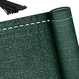 Froadp 10m Grün Balkonumspannungen HDPE Balkon Sichtschutz Zaunblende Schattiernetz Balkonverkleidung Sonnenschutz Tennisblende Netz Windschutz Gewebe mit Kabelbinder(Höhe 100cm)