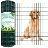 Amagabeli 1.0M X 25M Gartenzaun Zaun Garten 100 x 70mm 2.1 mm Drahtzaun Maschendraht Hundezaun Zaunelemente Grünen Maschenweite Drahtgitter Rolle Kaninchendraht Metall Drahtg Forstzaun Gitterzaun