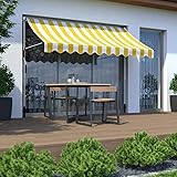 Ausziehbare manuelle Gelenkarmmarkise für Balkon, Terrasse, Sonnenschutz, UV-Schutz, wasserdicht, 3 x 1,5 m, Farbe A