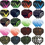 60 Stück Dart Flights,Zubehör für Darts,Standard Dartpfeile Flights Klassische Dartflys für Steel und Soft Dartpfeile,Standartform Dart Flight weiß schwarz pink rot lila Rose blau Grun(youguitou)
